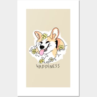 Corgi happiness Colored edition Posters and Art